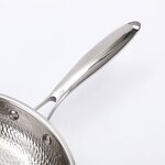 Hybrid Stainless Steel Skillet Supplier - OEM 12Inch Hammered Shaped with Lid