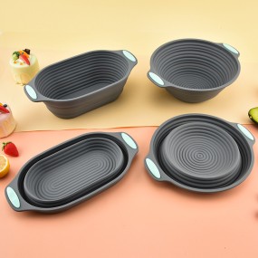 Silicone Fermentation Tray Supplier - OEM Foldable Oval Cake Mold BPA Free