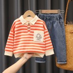 Baby Boy Autumn Clothes Manufacturer - OEM Cartoon Sweater Two-piece Set