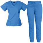 Hospital Uniforms Supplier - OEM Cheap Polyester V Neck Split Scrub Suits