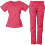 Hospital Uniforms Supplier - OEM Cheap Polyester V Neck Split Scrub Suits