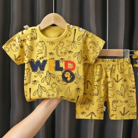 Kids Clothing Set Supplier - OEM Cotton Cartoon Print Summer Jogging Suit