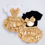 Baby Girl Romper Manufacturer - OEM Summer Short Gold Newborn Short Sleeve