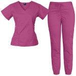 Hospital Uniforms Supplier - OEM Cheap Polyester V Neck Split Scrub Suits