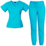 Hospital Uniforms Supplier - OEM Cheap Polyester V Neck Split Scrub Suits