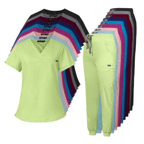 Surgical Uniforms Manufacturer - OEM Woman Scrub Set Medical Nurse Tunic Suit
