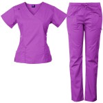 Hospital Uniforms Supplier - OEM Cheap Polyester V Neck Split Scrub Suits