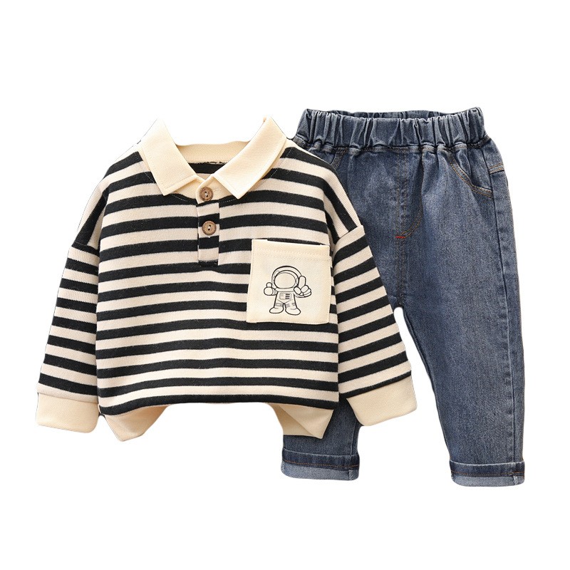 Baby Boy Autumn Clothes Manufacturer - OEM Cartoon Sweater Two-piece Set