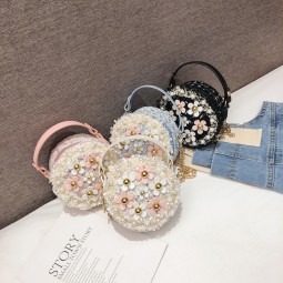 DIY Kids Handbags Supplier - OEM Toddler Beaded Pearl Crossbody Bag Chain