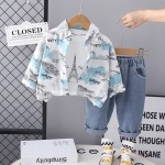 Boy Baby Clothing Set Supplier - OEM Casual Letter Shirt Three-piece Set