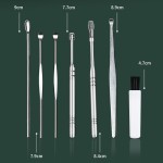 Portable Stainless Steel and Plastic Earpick Cleaning Device 7PCS Silver Pattern Ear Spoon for Hotel Use