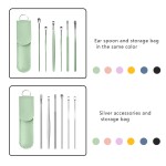 6pcs Factory Metal Earpick Sticks Ear Cleanser Spoon Earwax Remover 6pcs Ear Pick Ear Cleaning Tool Set