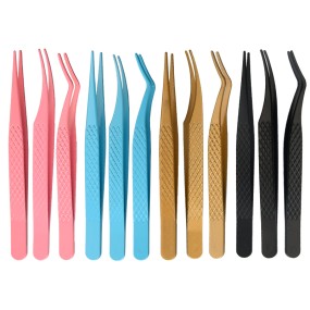 Professional Eyelash Tweezers Professional Eyelash Extension Decor Anti-static Eyebrow Tweezers Stainless Steel Pointed