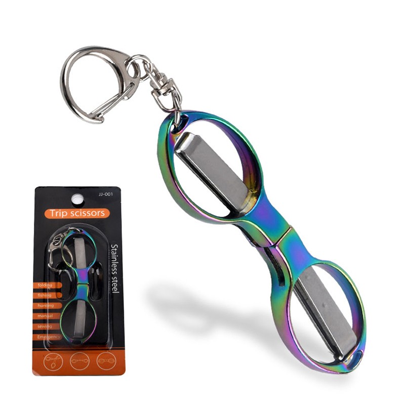 Hot Selling Stainless Steel Material Mini Colorful Folding Scissors  Pocket Portable Travel Scissors  Wholesale