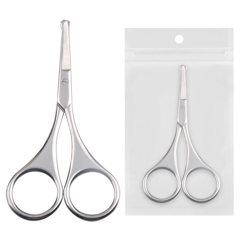 Customized Stainless Steel Makeup Scissors Beauty Tools Round Head Nose Hair  Scissors Safe Nose Hair Trimmer for Men