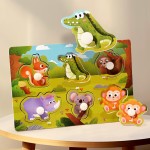 Wooden Puzzle - Digital Animal Fruit Matching