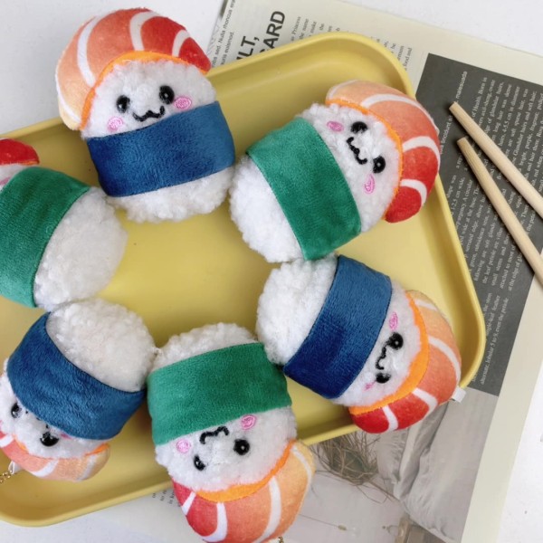 Keychain - Christmas Sushi Plush