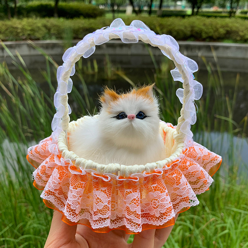 Kitten Doll - Flower Basket Realistic