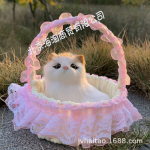 Kitten Doll - Flower Basket Realistic