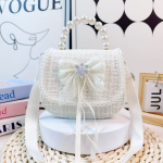 Girls Bag - Butterfly Pearl Handle
