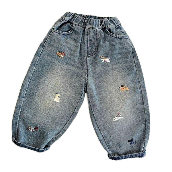 Kids Jeans - Pencil Pants Embroidered
