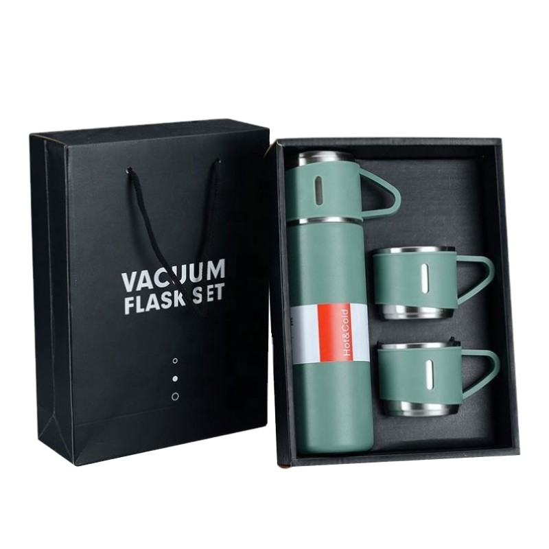 Travel Drinkware Set Supplier - OEM 3pcs Stainless Steel Vacuum Flask Gift