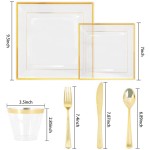 Disposable Tableware Set Supplier - OEM 25 Gold Silverware Plastic Plates