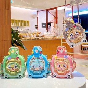 Plastic Water Bottle Supplier - OEM Cute Kids Bottle with Straw