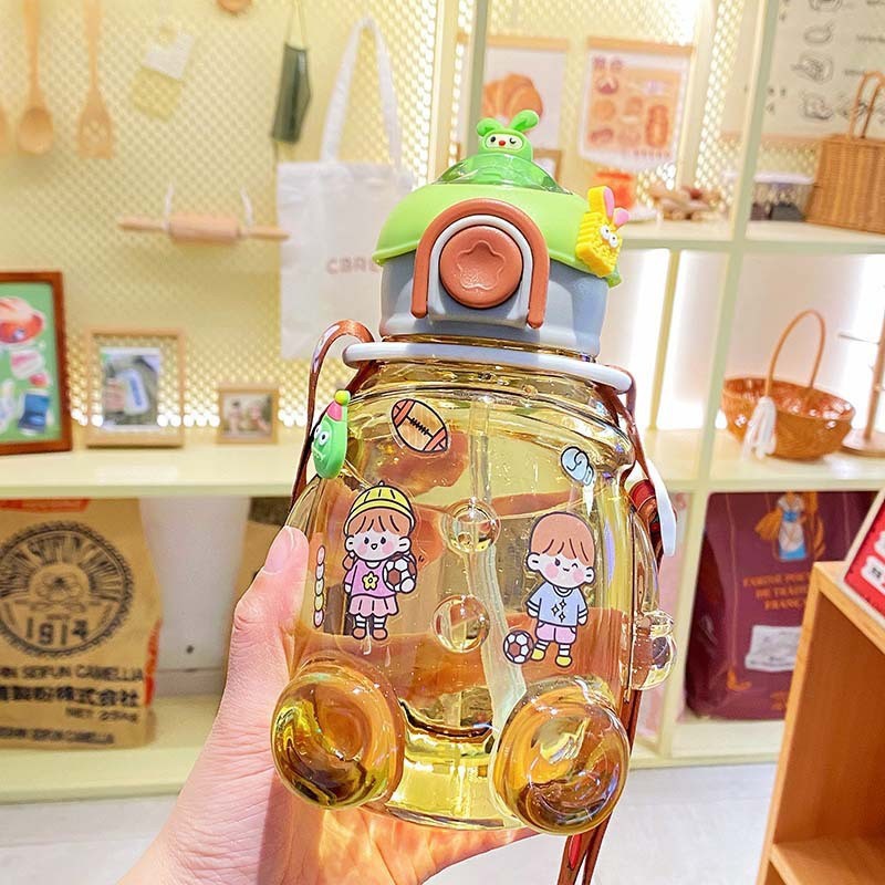 Kids Water Bottle Manufacturer - OEM Kawaii Plastic Bottle with Straw