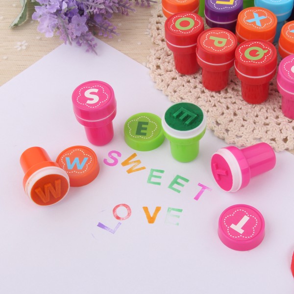 Plastic Stamper Supplier - OEM 26 Letter Animal Smiley Face Seal Stamp