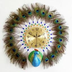 Luminous Wall Clock Manufacturer - OEM Peacock Large Decorative Clock