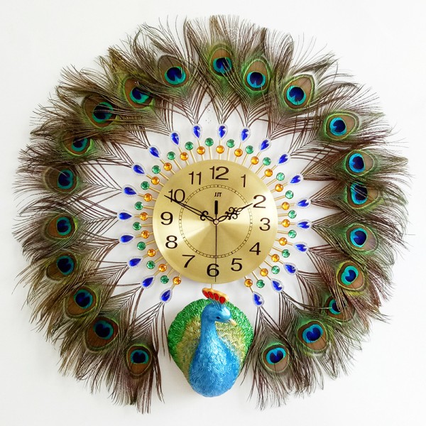 Luminous Wall Clock Manufacturer - OEM Peacock Large Decorative Clock