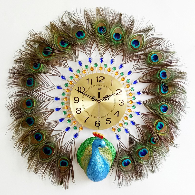 Luminous Wall Clock Manufacturer - OEM Peacock Large Decorative Clock