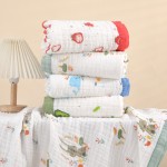 Baby Gauze Bath Towel Supplier - OEM Soft Six Layer Absorbent Printed Edge