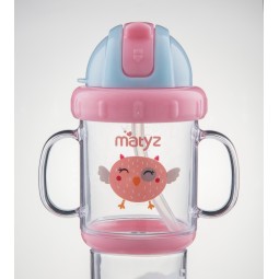 Baby Training Cup Manufacturer - OEM 240ml Tritan Plastic with Handle