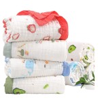 Baby Gauze Bath Towel Supplier - OEM Soft Six Layer Absorbent Printed Edge