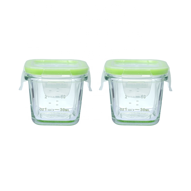 Glass Baby Food Storage Supplier - OEM 120ml Stackable Airtight Lids 4packs