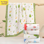 Baby Gauze Bath Towel Supplier - OEM Soft Six Layer Absorbent Printed Edge