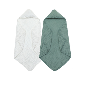 Newborn Bath Towel Manufacturer - OEM Cotton Gauze Hooded Wrap for Home