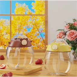 Plastic Water Bottle Manufacturer - OEM Bouncing Cup Lid Handle Strap 300ml