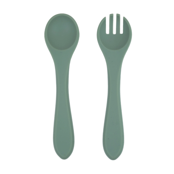 Silicone Spoon and Fork Set Manufacturer - OEM Kids Small Size Solid Pattern