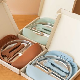 Eco Friendly Baby Feeding Set Manufacturer - OEM Custom 4 Piece BPA Free Silicone Set