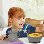 Baby LED Weaning Supplies Manufacturer - OEM 9 Pcs Cute Silicone Bib Spoon Bowl Plate