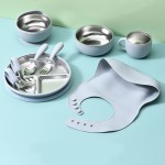 Baby Feeding Set Supplier - OEM Silicone Stainless Steel Suction Plate Bowl