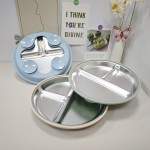 Stainless Steel Kids Tableware Manufacturer - Factory BPA Free Modern Design Suction Plate
