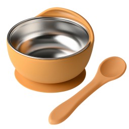 Kids Dining Bowl Manufacturer - OEM Non Slip Silicone Shell Stainless Steel Suction