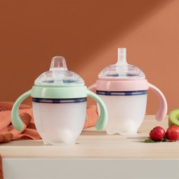 BPA Free Silicone Bottle Supplier - OEM 150ml Printed Sippy Cup for Feeding 0-12M