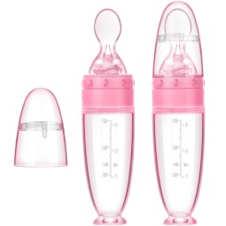 Baby Squeeze Feeding Bottle Supplier - OEM 90ml PPSU PP Printed Pattern Cereal Feeder