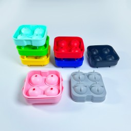 Large Silicone Ice Cube Molds Supplier - OEM Leak Proof Removable Lid Round Ice Tray