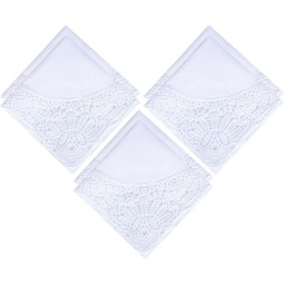 Handkerchiefs - Pure White Lace Cotton